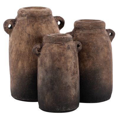 DECOR VASES 3PCS HM7712 BEIGE TERRACOTTA
