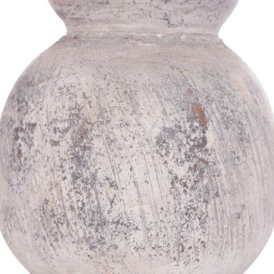 DECORATIVE TABLE VASE VERMO HM4396 TERRACOTTA IN LIGHT GREY Φ18x19Hcm.