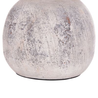 DECORATIVE TABLE VASE VERMO HM4396 TERRACOTTA IN LIGHT GREY Φ18x19Hcm.