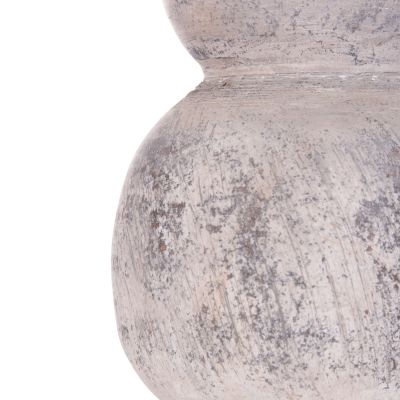 DECORATIVE TABLE VASE VERMO HM4396 TERRACOTTA IN LIGHT GREY Φ18x19Hcm.
