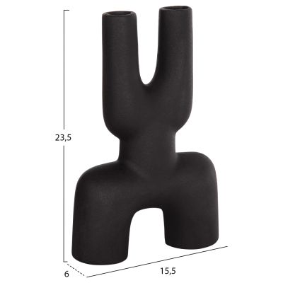 CERAMIC TABLE DECOR MANI HM4642.02 BLACK MATTE 15.5x6x23.5Hcm.