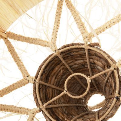 CEILING PENDANT LUMINAIRE SET HM11921 ROPE AND DRIED PALM LEAF FIBERS Φ41Χ155H cm.