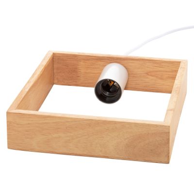 CEILING PENDANT LAMP HM4071 WOODEN SQUARE CAP-WHITE CABLE 20Χ125H