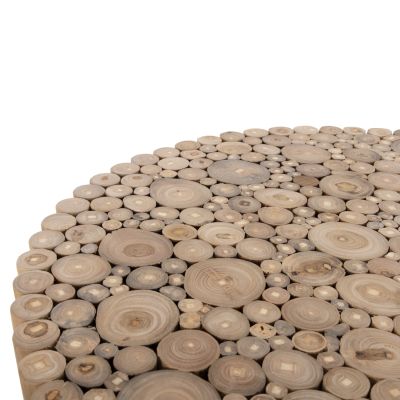 ХОЛНА МАСА КРЪГЛА КОТЕР HM9863 ТИКОВИ КЛОНКИ- ЕСТЕСТВЕНИ Φ80x50Hсм.