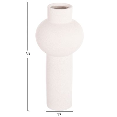 CERAMIC TABLE DECOR SCEPTER HM4604.01 OFF WHITE WITH CRYSTALLISATION Φ17x39Hcm.