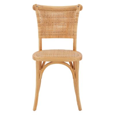 Wooden chair with rattan in natural shade HM8752.01 49x54x89cm