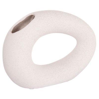 CERAMIC TABLE DECOR ELLIPTO HM4645.01 OFF WHITE WITH CRYSTALLIZATION 23x8x15.5Hcm.