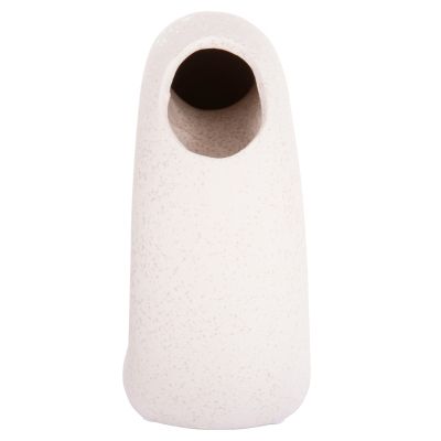 CERAMIC TABLE DECOR ELLIPTO HM4645.01 OFF WHITE WITH CRYSTALLIZATION 23x8x15.5Hcm.