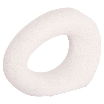 CERAMIC TABLE DECOR ELLIPTO HM4645.01 OFF WHITE WITH CRYSTALLIZATION 23x8x15.5Hcm.