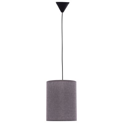 PENDANT CEILING LAMP HM7623.03 GREY FABRIC DRUM SHADE D19x70 εκ.
