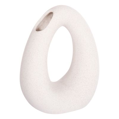 CERAMIC TABLE DECOR ELLIPTO HM4644.01 OFF WHITE WITH CRYSTALLIZATION 16,5x9x20,3Hcm.