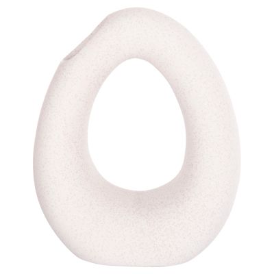 CERAMIC TABLE DECOR ELLIPTO HM4644.01 OFF WHITE WITH CRYSTALLIZATION 16,5x9x20,3Hcm.