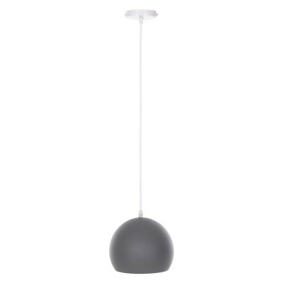 CEILING PENDANT LUMINAIRE HM4109 GREY SPHERICAL CAP-WHITE CABLE Φ20x112Hcm.