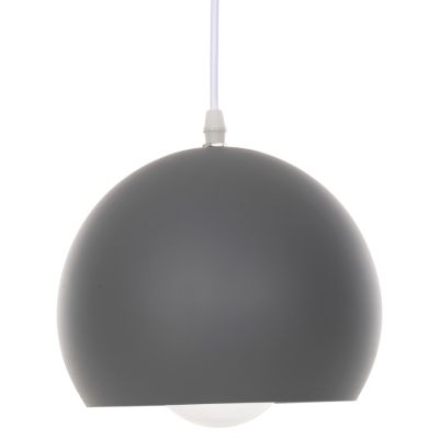 CEILING PENDANT LUMINAIRE HM4109 GREY SPHERICAL CAP-WHITE CABLE Φ20x112Hcm.