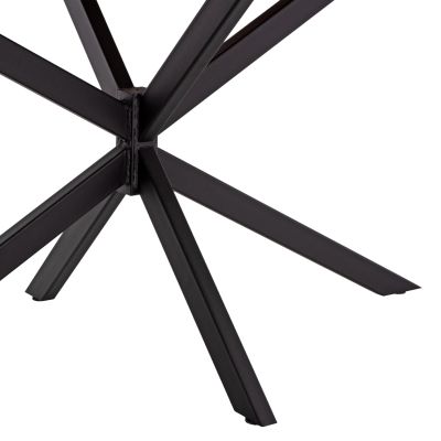 TABLE MONTANA HM11882 BLACK METAL BASE WITH SOLID ACACIA WOOD TABLETOP 160x90x74,5Hcm.