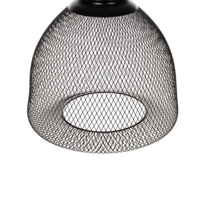 CEILING PENDANT LAMP HM4100 BLACK METAL MESH BEL-SHAPED CAP Φ32x137Hcm.