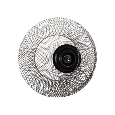 CEILING PENDANT LAMP HM4100 BLACK METAL MESH BEL-SHAPED CAP Φ32x137Hcm.