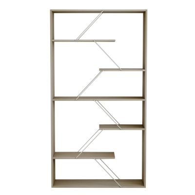 ЕТАЖ ЗА КНИЖИ TARS MELAMINE SONOMA-WHITE METAL RODS 84x24x157Hcm.HM2240.11