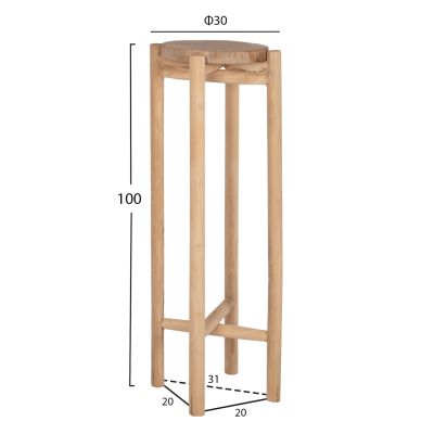 ПОСТАНТ ЗА ЦВЕТЯ HOVER HM7936 ТИКОВО ДЪРВО В ЕСТЕСТВЕН ЦВЯТ Φ30x100Hcm.