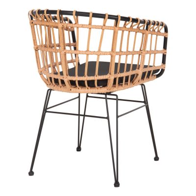 ARMCHAIR OUTDOOR ALLEGRA HM5456.11 METAL&CUSHION BLACK-WICKER BEIGE 58x61x81Hcm.