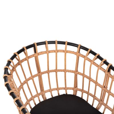 ARMCHAIR OUTDOOR ALLEGRA HM5456.11 METAL&CUSHION BLACK-WICKER BEIGE 58x61x81Hcm.