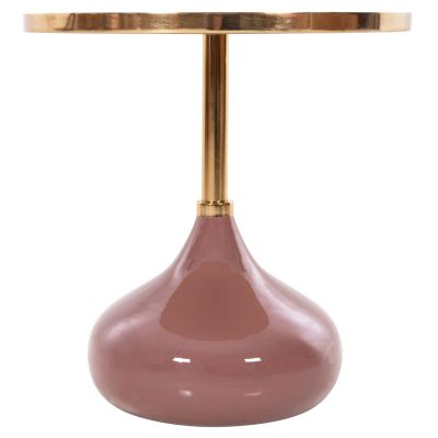 ПОМОЩНА МАСА КРЪГЛА UTRI HM4241.06 МЕТАЛ В ТОПЛО РОЗОВО-БЕЖОВО Φ46x46,5Hcm.