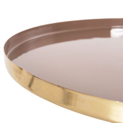 ПОМОЩНА МАСА КРЪГЛА UTRI HM4241.06 МЕТАЛ В ТОПЛО РОЗОВО-БЕЖОВО Φ46x46,5Hcm.