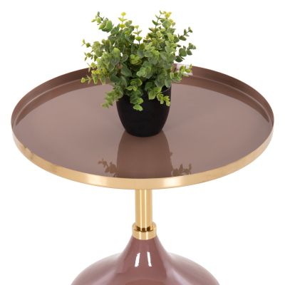 ПОМОЩНА МАСА КРЪГЛА UTRI HM4241.06 МЕТАЛ В ТОПЛО РОЗОВО-БЕЖОВО Φ46x46,5Hcm.