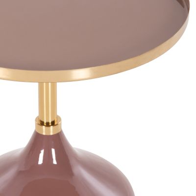 ПОМОЩНА МАСА КРЪГЛА UTRI HM4241.06 МЕТАЛ В ТОПЛО РОЗОВО-БЕЖОВО Φ46x46,5Hcm.