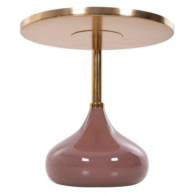 ПОМОЩНА МАСА КРЪГЛА UTRI HM4241.06 МЕТАЛ В ТОПЛО РОЗОВО-БЕЖОВО Φ46x46,5Hcm.