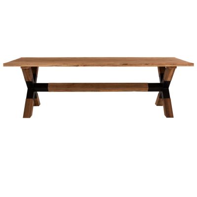 DINING TABLE KATTE HM9557 SOLID RECYCLED TEAK WOOD-LEGS WITH METAL 250x100x78Hcm.