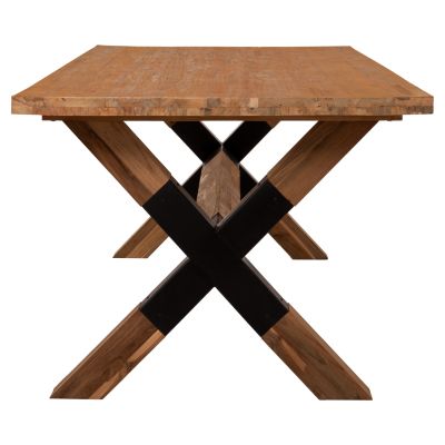 DINING TABLE KATTE HM9557 SOLID RECYCLED TEAK WOOD-LEGS WITH METAL 250x100x78Hcm.