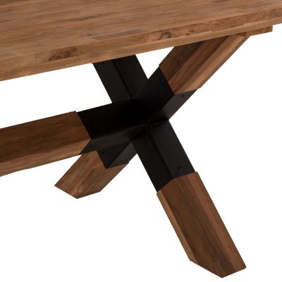 DINING TABLE KATTE HM9557 SOLID RECYCLED TEAK WOOD-LEGS WITH METAL 250x100x78Hcm.