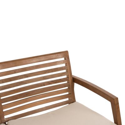 OUTDOOR LOUNGE SET 4PCS DOVER HM9624 RECYCLED TEAK WOOD-CUSHIONS IN MOCHA COLOR