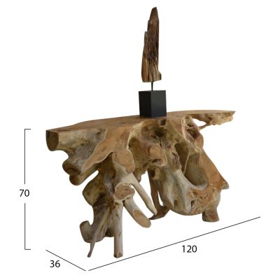 CONSOLE HM9370 SOLID TEAK ROOT NATURAL 120Χ36Χ70H