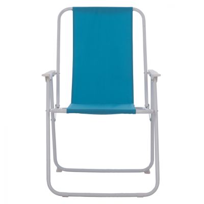 Beach chair with high back Foldable light blue HM5148 Metallic