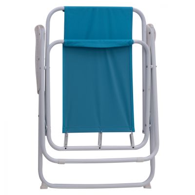 Beach chair with high back Foldable light blue HM5148 Metallic