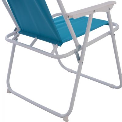 Beach chair with high back Foldable light blue HM5148 Metallic