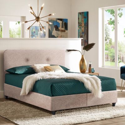 Легло FB9637.22 DOLORES, бежов плат тип НАБУК, 150x200