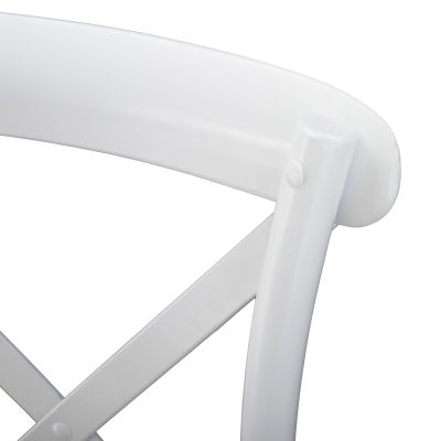 Wooden chair Owen Stackable from beech wood in white color with crossed back HM8575.14 48x53x90 cm
