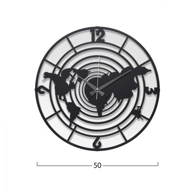 СТЕНЕН ЧАСОВНИК МЕТАЛИК ЧЕРЕН HM7445 Φ50см.