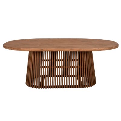 DINING TABLE REMIK HM9835 RECYCLED TEAK WOOD IN NATURAL 100x200x75,5Hcm. TABLETOP 4cm.