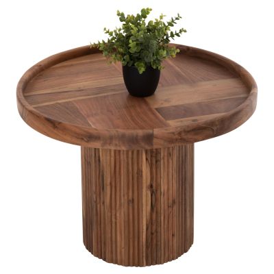 ХОЛНА МАСА КРЪГЛА RAJJEH HM9693 АКАЦИЕВО ДЪРВО МАСИВ В ЕСТЕСТВЕН ЦВЯТ Φ60x45Hсм.