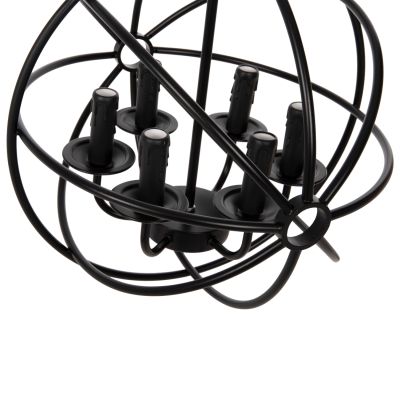 CEILING PENDANT LAMP HM4127 BLACK METAL SPHERE 6-LIGHT Φ42x108Hcm.