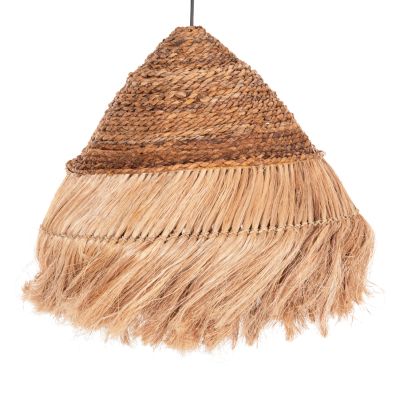 CEILING PENDANT RAKIB HM7762 ROUND PYRAMID CAP--ABACA FIBERS IN NATURAL COLOR Φ50x35-120Hcm.
