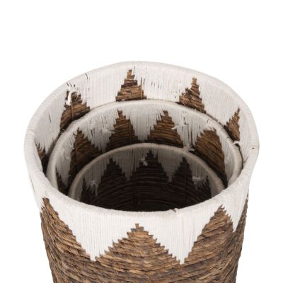 КРЪГЛИ КОШНИЦИ БЕЗ КАПАК 3БР HM4307 РУШ В ЕСТЕСТВЕНО-БЯЛО Φ42x56Hсм.