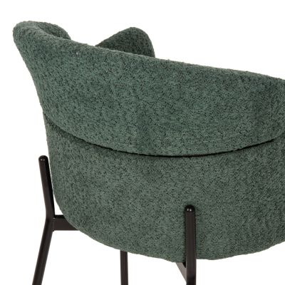 ВЪТРЕШЕН ТРАПЕЗЕН КОМПЛЕКТ 5БР. ZOD HM21045 КРЪГЛА МАСА С КЕРАМИЧЕН ПОП-4 КРЕСЛА В ПЕТРОЛОВО ЗЕЛЕНО