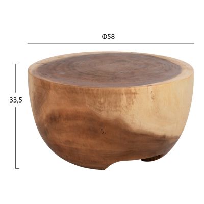 SIDE TABLE POMPU HM9794 SOLID SUAR WOOD Φ58x33,5Hcm.