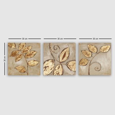 ПЛАТНО КАРТИНА ТРИПТИХ ЗЛАТНИ ЛИСТА HM7327 90Χ3Χ30см.