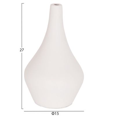 SET OF 3 TABLE DECORATIVE VASES DENI HM21141 FIBER CEMENT IN WHITE